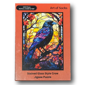 Stained Glass Style Crow 1000 Piece Jigsaw Puzzle - NWT